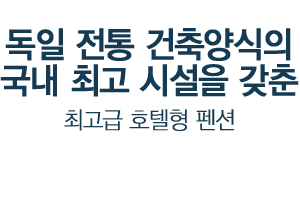 독일 전통 건축양식의 국내 최고 시설을 갖춘 최고급 호텔형 펜션